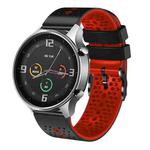 For Xiaomi MI Watch Color 22mm Perforated Two-Color Silicone Watch Band(Black+Red)