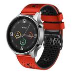 For Xiaomi MI Watch Color 22mm Perforated Two-Color Silicone Watch Band(Red+Black)