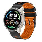 For Xiaomi MI Watch Sport 22mm Perforated Two-Color Silicone Watch Band(Black+Orange)