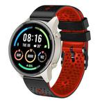 For Xiaomi MI Watch Sport 22mm Perforated Two-Color Silicone Watch Band(Black+Red)