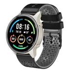 For Xiaomi MI Watch Sport 22mm Perforated Two-Color Silicone Watch Band(Black+Grey)