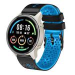 For Xiaomi MI Watch Sport 22mm Perforated Two-Color Silicone Watch Band(Black+Blue)