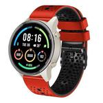 For Xiaomi MI Watch Sport 22mm Perforated Two-Color Silicone Watch Band(Red+Black)