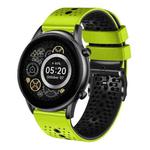 For Xiaomi Haylou RT2 LS10 22mm Perforated Two-Color Silicone Watch Band(Lime+Black)