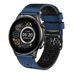 For Xiaomi Haylou RT2 LS10 22mm Perforated Two-Color Silicone Watch Band(Midnight Blue+Black)