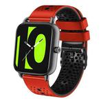 For Xiaomi Haylou RS4 LS12 22mm Perforated Two-Color Silicone Watch Band(Red+Black)