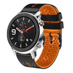 For Amazfit GTR 4 22mm Perforated Two-Color Silicone Watch Band(Black+Orange)