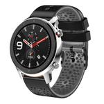 For Amazfit GTR 4 22mm Perforated Two-Color Silicone Watch Band(Black+Grey)