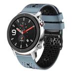 For Amazfit GTR 4 Pro 22mm Perforated Two-Color Silicone Watch Band(Blue+Black)