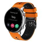 For Amazfit GTR 2 22mm Perforated Two-Color Silicone Watch Band(Orange+Black)