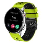 For Amazfit GTR 2 22mm Perforated Two-Color Silicone Watch Band(Lime+Black)