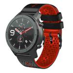 For Amazfit GTR 47mm 22mm Perforated Two-Color Silicone Watch Band(Black+Red)