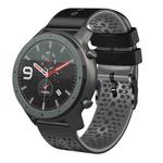 For Amazfit GTR 47mm 22mm Perforated Two-Color Silicone Watch Band(Black+Grey)