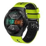 For Huawei Watch GT 2E 22mm Perforated Two-Color Silicone Watch Band(Lime+Black)