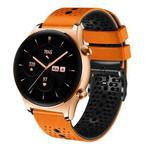 For Honor Watch GS 3 22mm Perforated Two-Color Silicone Watch Band(Orange+Black)