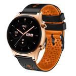 For Honor Watch GS 3 22mm Perforated Two-Color Silicone Watch Band(Black+Orange)