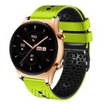 For Honor Watch GS 3 22mm Perforated Two-Color Silicone Watch Band(Lime+Black)