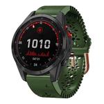 For Garmin Fenix 7S Solar 20mm Lady's Silicone Watch Band With Lace Punch(Army Green)
