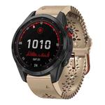 For Garmin Fenix 7S Solar 20mm Lady's Silicone Watch Band With Lace Punch(Khaki)