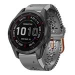 For Garmin Fenix 7S Sapphire Solar 20mm Lady's Silicone Watch Band With Lace Punch(Grey)
