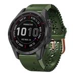 For Garmin Fenix 7S Sapphire Solar 20mm Lady's Silicone Watch Band With Lace Punch(Army Green)