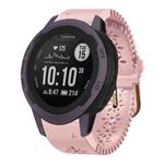 For Garmin Instinct 2S 20mm Lady's Silicone Watch Band With Lace Punch(Pink)