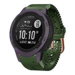 For Garmin Instinct 2S 20mm Lady's Silicone Watch Band With Lace Punch(Army Green)