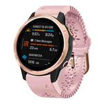 For Garmin Fenix 6S 20mm Lady's Silicone Watch Band With Lace Punch(Pink)