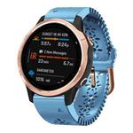 For Garmin Fenix 6S 20mm Lady's Silicone Watch Band With Lace Punch(Blue)