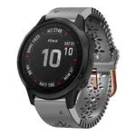 For Garmin Fenix 6S Pro 20mm Lady's Silicone Watch Band With Lace Punch(Grey)