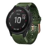 For Garmin Fenix 6S Pro 20mm Lady's Silicone Watch Band With Lace Punch(Army Green)