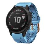 For Garmin Fenix 6S Pro 20mm Lady's Silicone Watch Band With Lace Punch(Blue)
