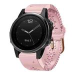 For Garmin Fenix 5S 20mm Lady's Silicone Watch Band With Lace Punch(Pink)