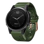 For Garmin Fenix 5S 20mm Lady's Silicone Watch Band With Lace Punch(Army Green)