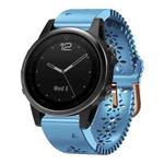 For Garmin Fenix 5S 20mm Lady's Silicone Watch Band With Lace Punch(Blue)