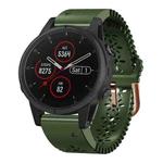 For Garmin Fenix 5S Plus 20mm Lady's Silicone Watch Band With Lace Punch(Army Green)