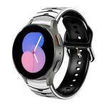 For Samsung Galaxy Watch 5 44mm Curved Texture Silicone Watch Band(White+Black)