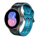 For Samsung Galaxy Watch 5 44mm Curved Texture Silicone Watch Band(Black+Blue)