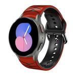 For Samsung Galaxy Watch 5 44mm Curved Texture Silicone Watch Band(Red+Black)