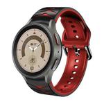 For Samsung Galaxy Watch 5 Pro 45mm Curved Texture Silicone Watch Band(Black+Red)
