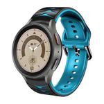 For Samsung Galaxy Watch 5 Pro 45mm Curved Texture Silicone Watch Band(Black+Blue)