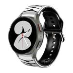 For Samsung Galaxy Watch 4 40mm Curved Texture Silicone Watch Band(White+Black)