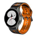 For Samsung Galaxy Watch 4 40mm Curved Texture Silicone Watch Band(Black+Orange)