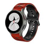 For Samsung Galaxy Watch 4 40mm Curved Texture Silicone Watch Band(Red+Black)