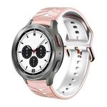 For Samsung  Galaxy Watch 4 Classic 42mm Curved Texture Silicone Watch Band(Pink+White)