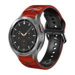 For Samsung  Galaxy Watch 4 Classic 46mm Curved Texture Silicone Watch Band(Red+Black)
