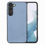 For Samsung Galaxy S23 5G Carbon Fiber Texture Leather Back Cover Phone Case(Blue)