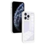For iPhone 11 Pro Max Solid Solor TPU Space Acrylic Phone Case(White)