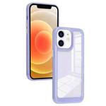 For iPhone 12 Solid Solor TPU Space Acrylic Phone Case(Purple)