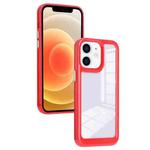 For iPhone 12 Solid Solor TPU Space Acrylic Phone Case(Red)